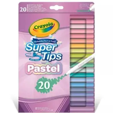 Crayola SuperTips kimosható filctoll készlet, pasztell - 20 db-os Akciós ár
