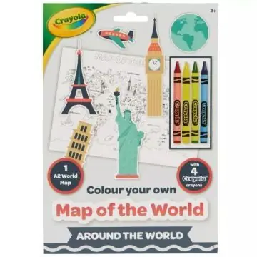 Crayola Színezhető világtérkép zsírkrétával, A2 Rendeld meg most