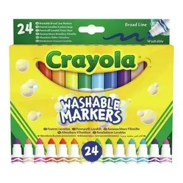Vedd meg most Crayola Tompahegyű, lemosható filctoll - 24 db-os