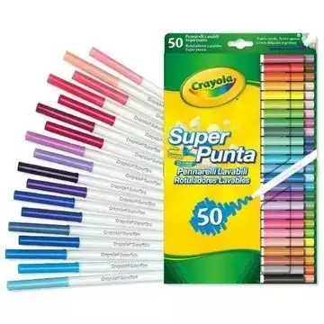 Crayola Vékonyan és vastagon fogó lemosható filctoll készlet - 50 db Ne maradj le
