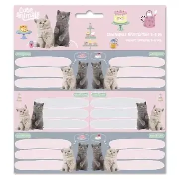 Cute Animals Tea Party csomagolt füzetcímke - 3 x 6 db Biztonságos vásárlás