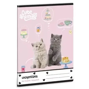 Cute Animals Tea Party leckefüzet - A/5-ös Olcsó
