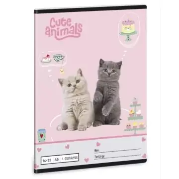 Cute Animals Tea Party vonalas füzet - 1. osztály, A/5-ös Csak ma