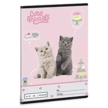 Cute Animals Tea Party vonalas füzet - 2. osztály, A/5-ös Legkelendőbb