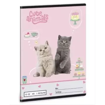 Cute Animals Tea Party vonalas füzet - 3. osztály Outlet