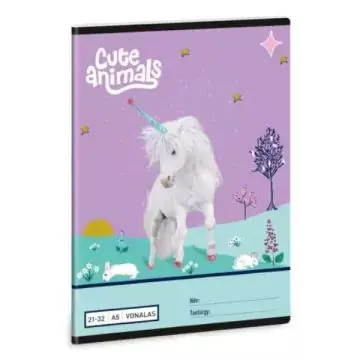Kiárusítás Cute Animals Unikornis mintás vonalas füzet - 4. osztálytól, A5