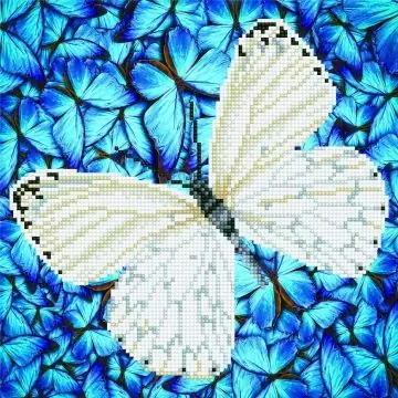 Diamond Dotz Fehér pillangó - 38 x 38 cm Kedvezmény