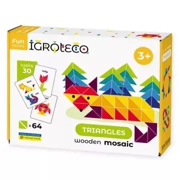 Fa háromszögek mozaik kirakó - 64 db-os Alacsony ár