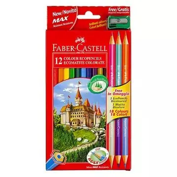 Árengedmény Faber-Castell 12+3 darabos színes ceruza készlet