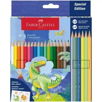 Árengedmény Faber-Castell Dinós színes ceruza készlet + 18+6 darabos