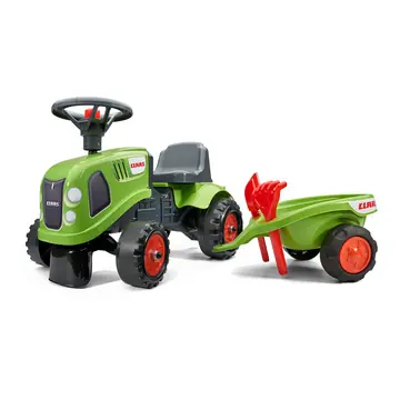 Biztonságos fizetés Falk Baby Claas lábbal hajtós traktor utánfutóval és kiegészítőkkel - világoszöld