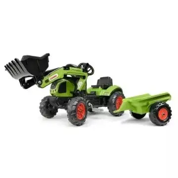 Akciós ár Falk Claas pedálos traktor utánfutóval, markolóval