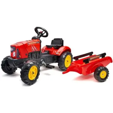 Akciós ár Falk Traktor Supercharger utánfutóval – piros