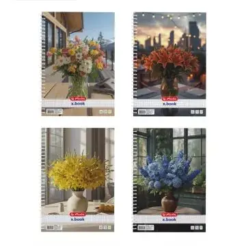 Nézd meg most Flower négyzetrácsos spirálfüzet - A/4-es, többféle