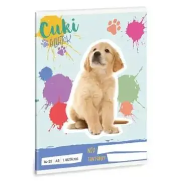 Golden Retriever mintás vonalas füzet - 1. osztály, A5 Expressz szállítás