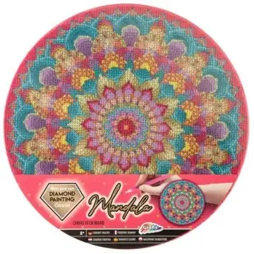 Végkiárusítás Grafix Mandala gyémántkép kirakó - 30 cm, rózsaszín