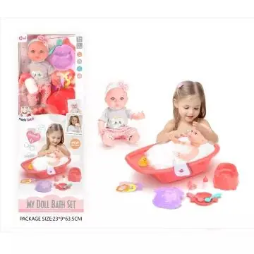 Vedd meg online Hangot adó játékbaba fürdőkáddal - 30 cm-es