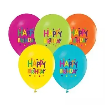 Happy Birthday feliratos, csillagos luficsomag, 30 cm - 5 db Alacsony ár