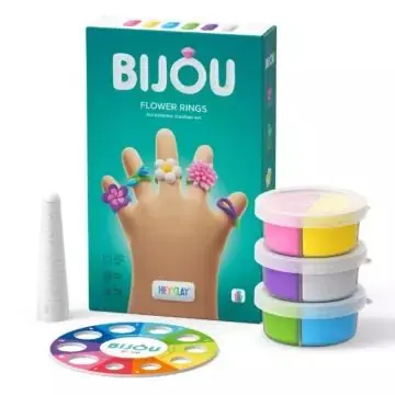 Biztonságos vásárlás Hey Clay Bijou gyűrű készítő gyurmaszett - Virágok