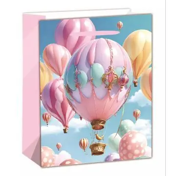 Hőlégballon mintás ajándéktasak - 26 x 32 cm Legnépszerűbb
