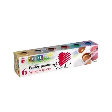 Biztonságos fizetés ICO Süni Metál színű tégelyes tempera - 6 db-os