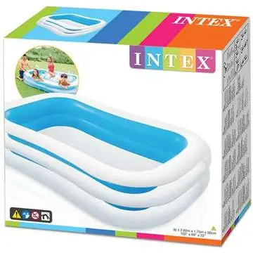 Biztonságos fizetés Intex Felfújható családi medence 262 x 175 x 56 cm - kék-fehér