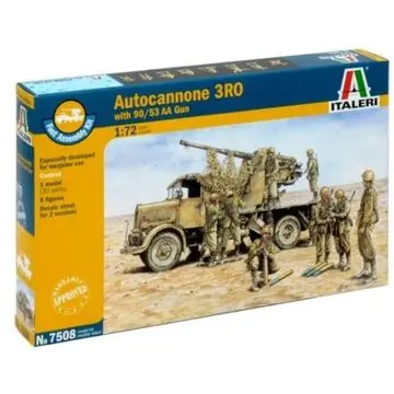 Italeri Autocannon 3RO with 90/53 AA katonai jármű és löveg makett, 1 72 Népszerű