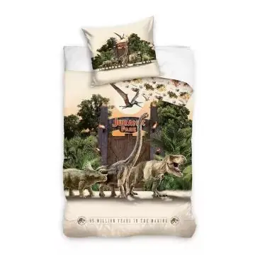 Jurassic Park Ágyneműhuzat garnitúra - 150 x 210 + 50 x 60 cm Alacsony ár