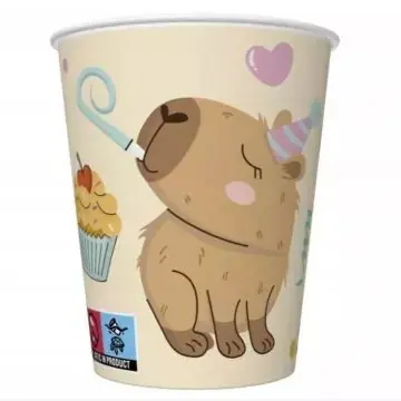 Kedvezmény Kapibara mintás papírpohár - 250 ml, 8 db-os