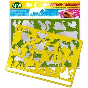 LENA 2 db-os rajzolósablon - háziállatok Kiárusítás