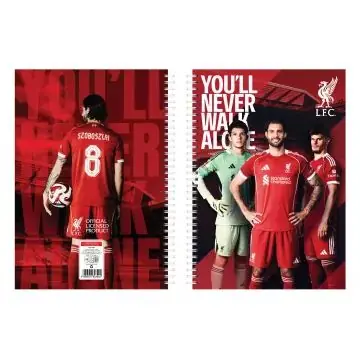 Akció Liverpool Szoboszlai Dominik négyzetrácsos spirálfüzet - A/4-es, többféle