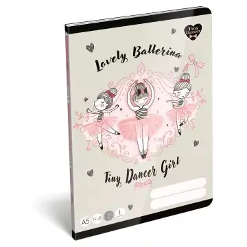 Lovely Ballerina Vonalas füzet - A/5-ös, 1. osztályos Biztonságos fizetés
