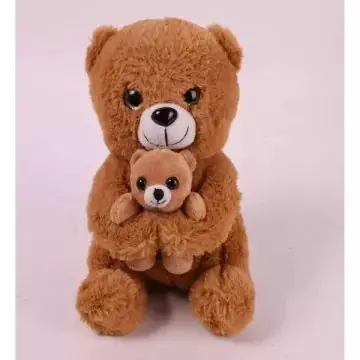 Maci plüssfigura kicsinyével - 20 cm Prémium