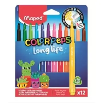 Legjobb ár Maped Color Peps Longlife filctoll készlet - kimosható, 12 db-os