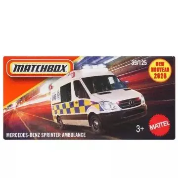 Gyors szállítás Matchbox Kisautó papírdobozban Mercedes-Benz Sprinter Ambulance