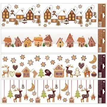 Mézeskalács házak és függő díszek matricacsomag, 64 x 15 cm - többféle Azonnal elérhető