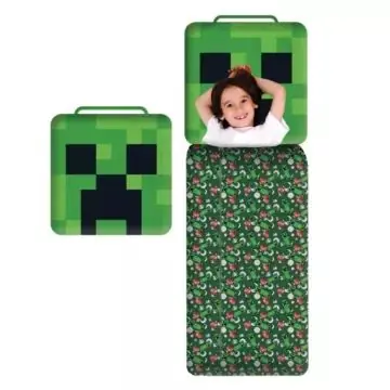Minecraft Creeper hálózsák párnában - 60 x 130 cm Kiárusítás