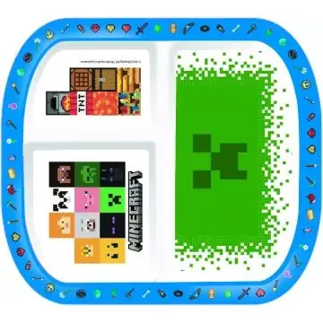 Minecraft Műanyag osztott tányér Expressz kézbesítés