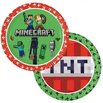 Minecraft Papírtányér szett - 23 cm, 8 db Legjobb ár