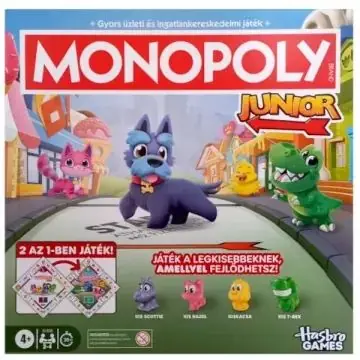 Monopoly Junior - 2 az 1-ben társasjáték CSOMAGOLÁSSÉRÜLT Olcsóbb