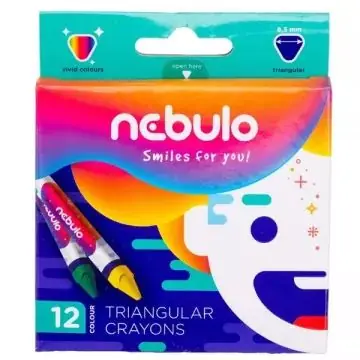 Alacsony ár Nebulo Háromszög alakú színes zsírkréta, 9 cm - 12 db-os