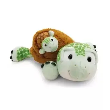 Újdonság Nici Green plüss teknős kicsinyével - fekvő, 28 cm