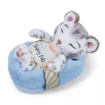 Legjobb ár Nici Alvó hópárduc plüssfigura kosárban - 12 cm