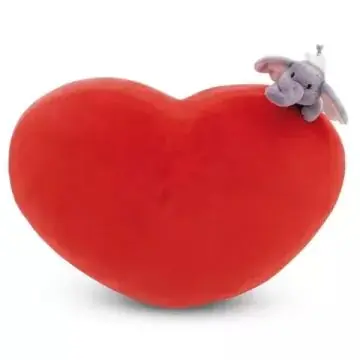 Nici Szív formapárna elefánt plüssfigurával - 42 cm Biztonságos fizetés
