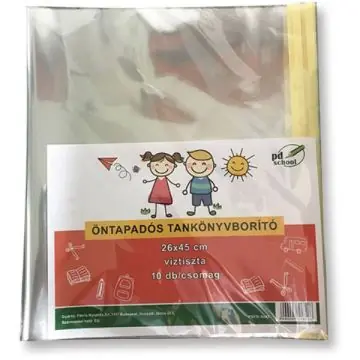 Ajánlat Öntapadós víztiszta tankönyvborító - 25 x 45 cm, 10 db