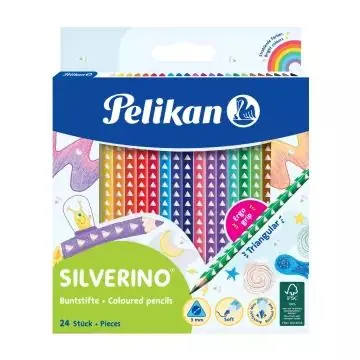 Kedvezmény Pelikan Silverino háromszögletű színes ceruza - 24 db-os