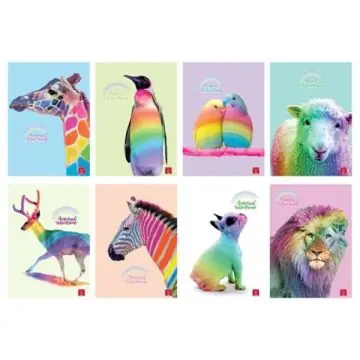 Biztonságos fizetés Pigna Animal Rainbow négyzetrácsos füzet, A4 - többféle
