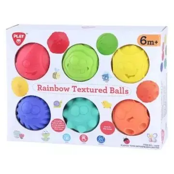 Biztonságos vásárlás Playgo Tapintásfejlesztő szivárvány bébilabdák