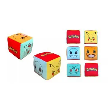 Szezonális akció Pokémon Arcok hímzett kockapárna – 25 x 25 x 25 cm