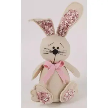 Rószaszín virágos nyuszi figura filcből - 28 cm Korlátozott ajánlat
